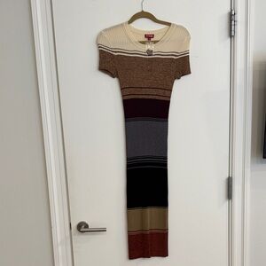 Staud Multicolor Striped Knit Dress